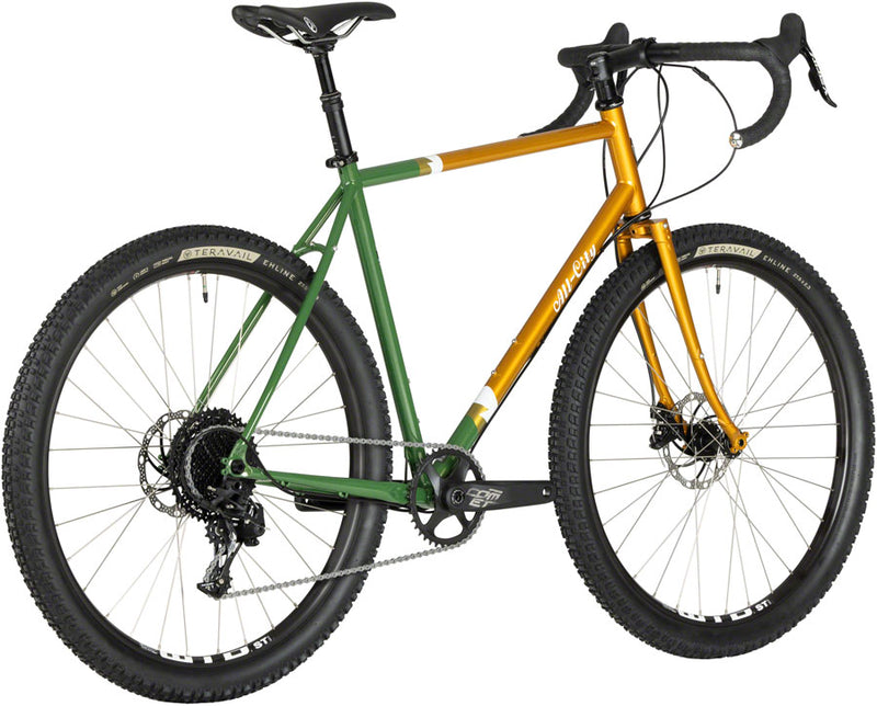 Load image into Gallery viewer, All-City Gorilla Monsoon Bike - 650b Steel APEX Tangerine Evergreen 52cm
