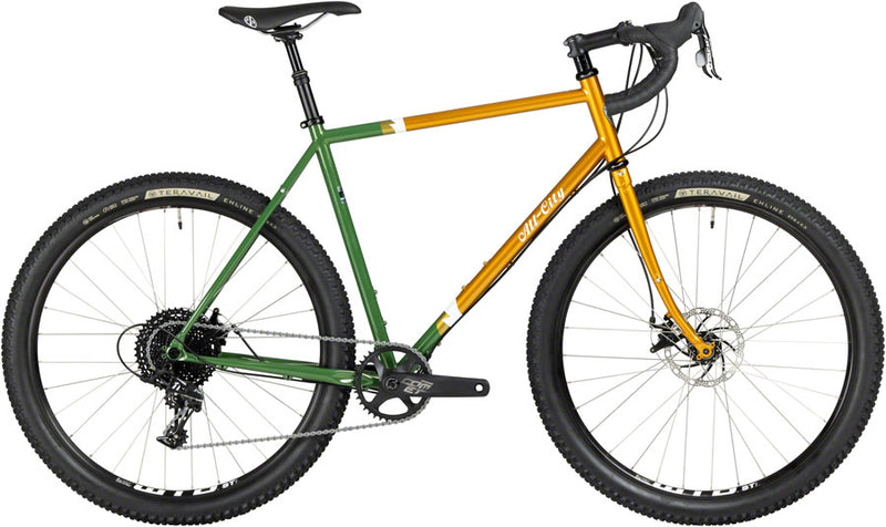 Load image into Gallery viewer, All-City Gorilla Monsoon Bike - 650b Steel APEX Tangerine Evergreen 52cm

