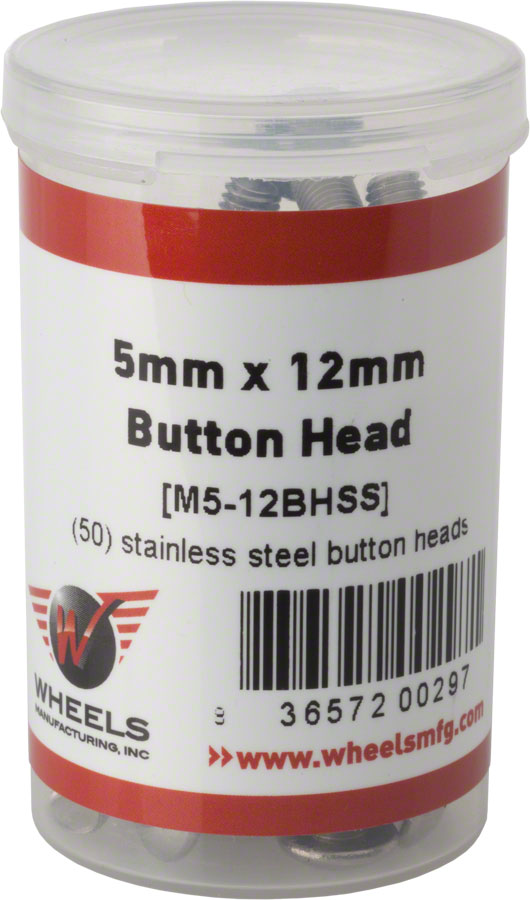 Load image into Gallery viewer, Wheels Manufacturing M5 x 12mm Button Head Cap Screw Stainless Steel Bottle/50
