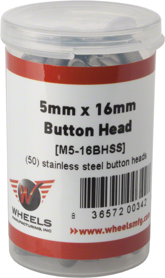 Wheels Manufacturing M5 x 16mm Button Head Cap Screw Stainless Steel Bottle/50
