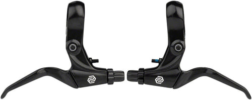 Promax XL-378 Brake Lever Set - Long Pull 2-Finger Tooled Reach Adjust For Linear Pull Brakes BLK