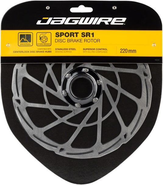 Jagwire Sport SR1 Disc Brake Rotor - 220mm Center Lock Silver