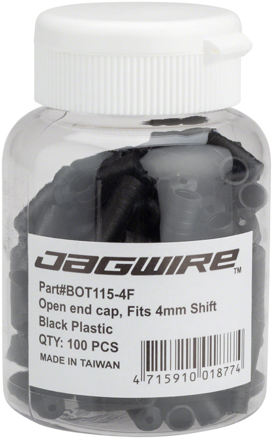 Jagwire 4mm Open Nylon End Caps Bottle of 100 Black