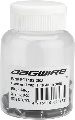 Jagwire 4mm Open Alloy End Caps Bottle of 50 Black