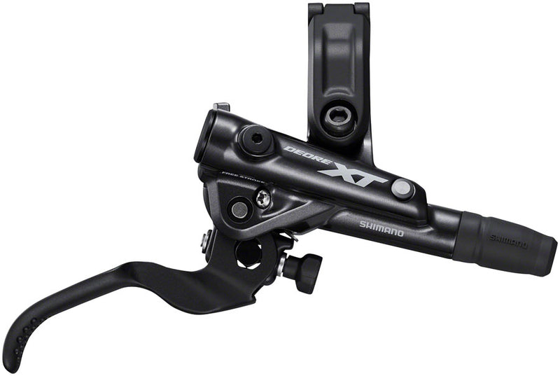 Load image into Gallery viewer, Shimano Deore XT BL-M8100/BR-M8100 Disc Brake Lever - Rear Hydraulic Post Mount 2-Piston Finned Pads I-SPEC EV Clamp Band BLK
