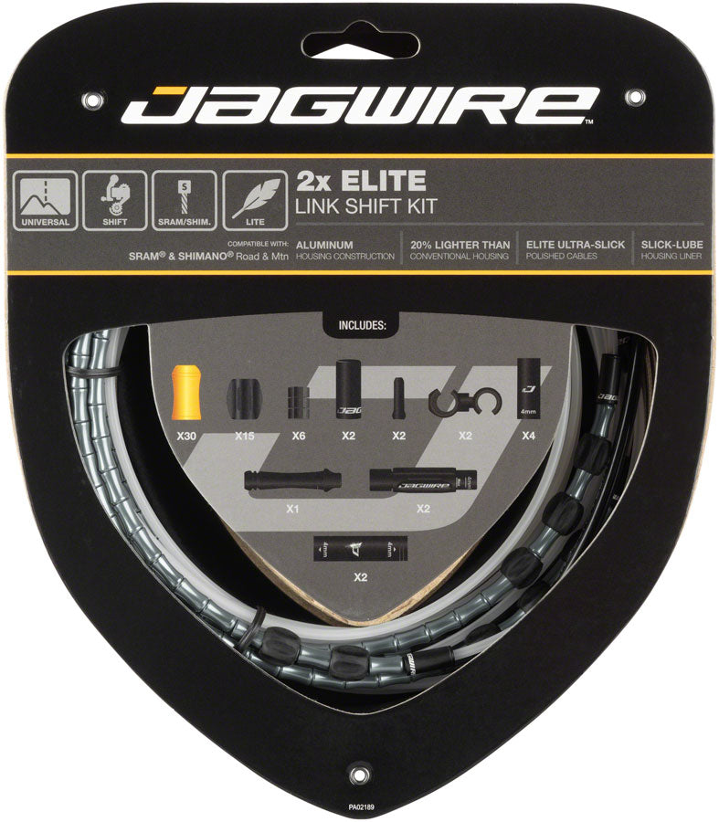 Load image into Gallery viewer, Jagwire 2x Elite Link Shift Cable Kit SRAM/Shimano Polished Ultra-Slick Cables Ltd. Gray
