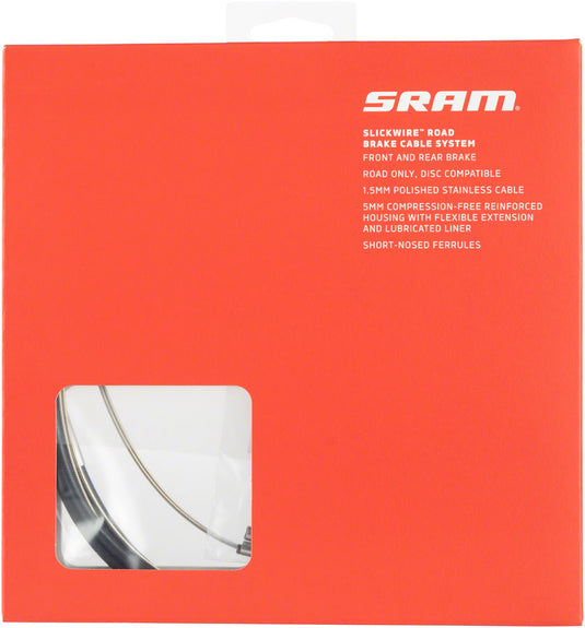 SRAM SlickWire Brake Cable and Housing Kit - Road 5mm Kevlar Coated Black