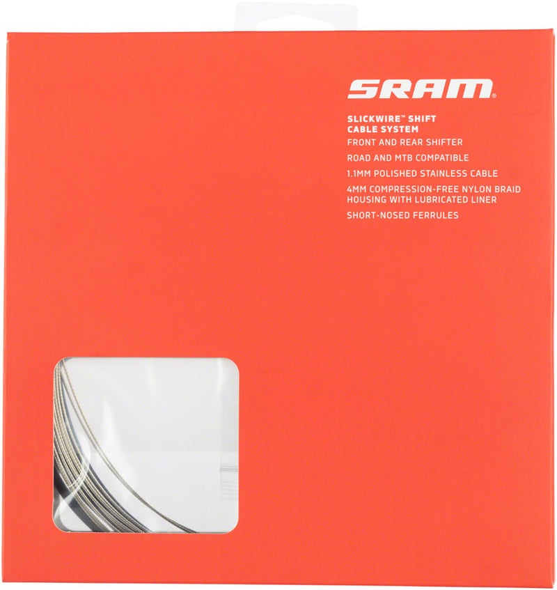 Load image into Gallery viewer, SRAM SlickWire Shift Cable Housing Kit - Road/MTB 4mm Nylon Braided BLK
