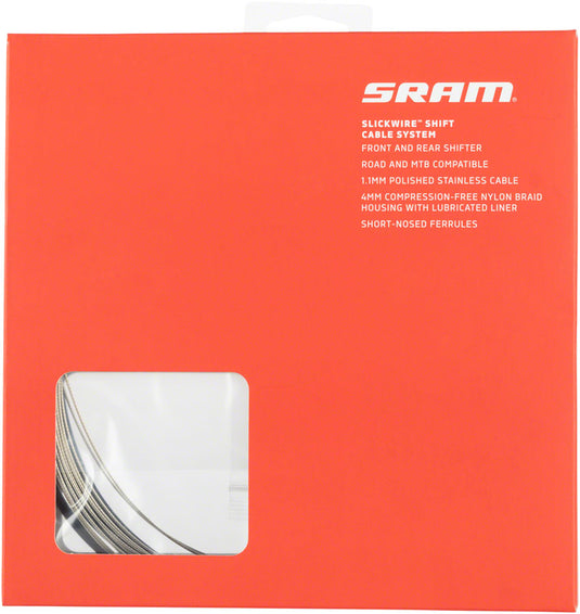 SRAM SlickWire Shift Cable Housing Kit - Road/MTB 4mm Nylon Braided BLK