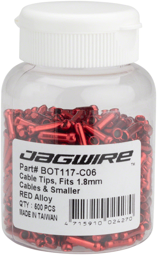 Jagwire 1.8mm Cable End Crimps Red Bottle/500