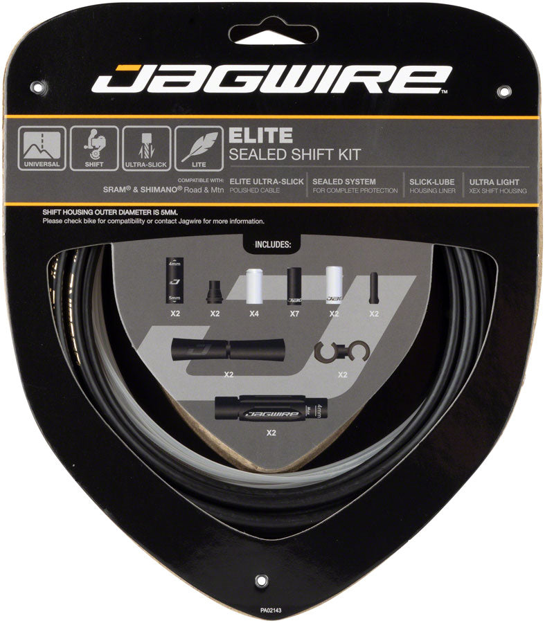 Load image into Gallery viewer, Jagwire Elite Sealed Shift Cable Kit - SRAM/Shimano Ultra-Slick Uncoated Cables BLK

