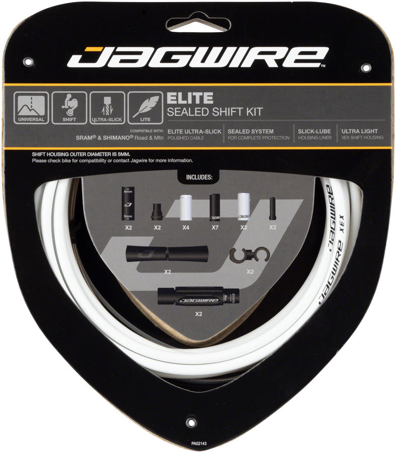 Load image into Gallery viewer, Jagwire Elite Sealed Shift Cable Kit - SRAM/Shimano Ultra-Slick Uncoated Cables White
