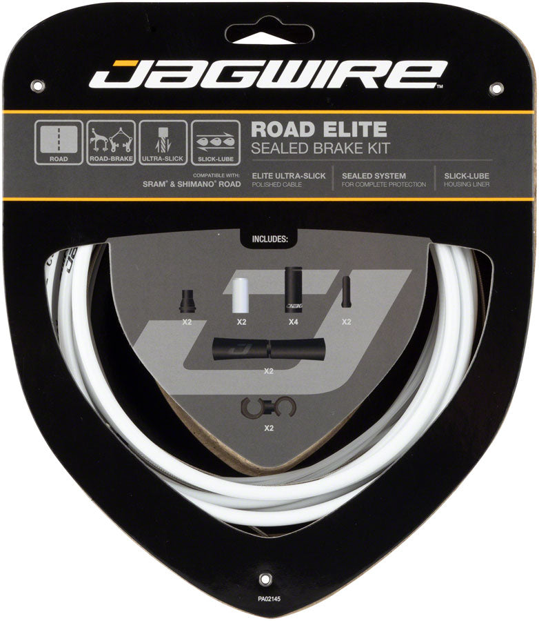 Load image into Gallery viewer, Jagwire Road Elite Sealed Brake Cable Kit - SRAM/Shimano Ultra-Slick Uncoated Cables White
