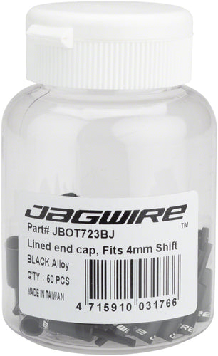 Jagwire 4mm Lined Alloy End Caps Bottle of 50 Black