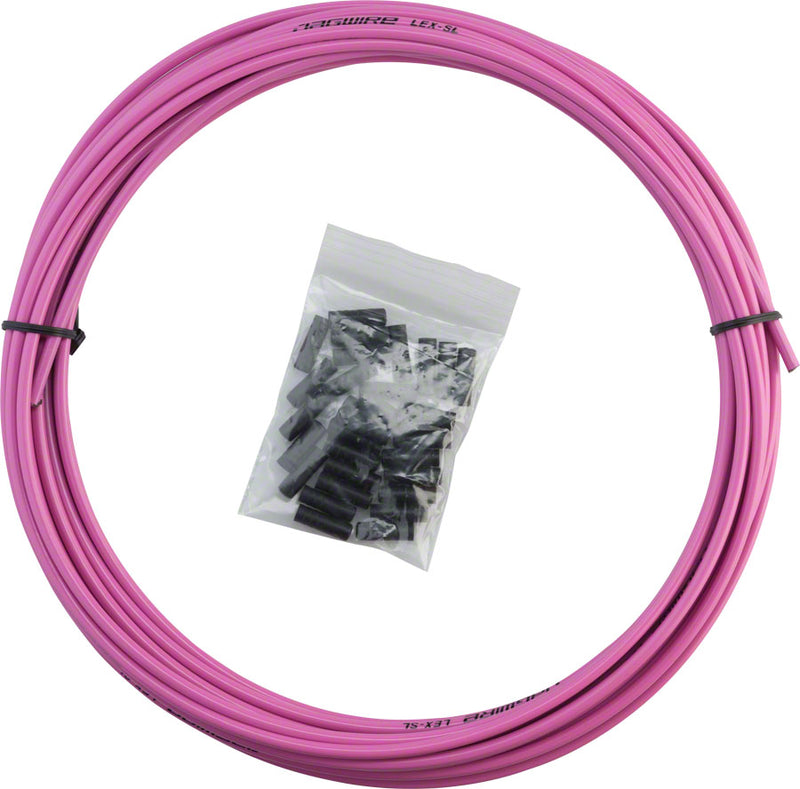 Load image into Gallery viewer, Jagwire 4mm Sport Derailleur Housing with Slick-Lube Liner 10M Roll Pink
