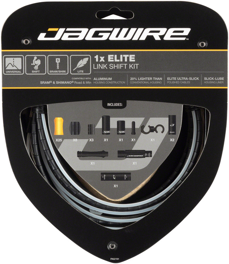 Load image into Gallery viewer, Jagwire 1x Elite Link Shift Cable Kit SRAM/Shimano Polished Ultra-Slick Cable BLK
