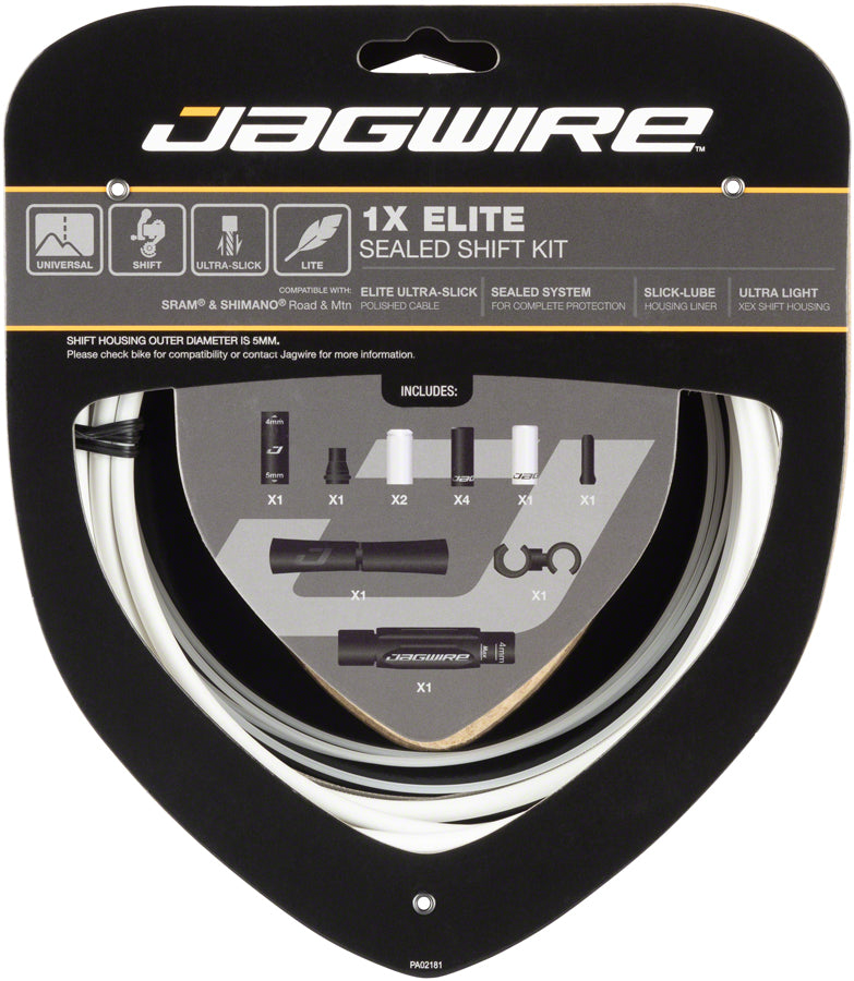 Load image into Gallery viewer, Jagwire 1x Elite Sealed Shift Cable Kit - SRAM/Shimano Polished Ultra-Slick Cables White
