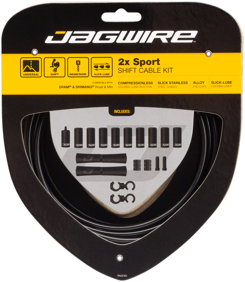 Load image into Gallery viewer, Jagwire 2x Sport Shift Cable Kit SRAM/Shimano Black

