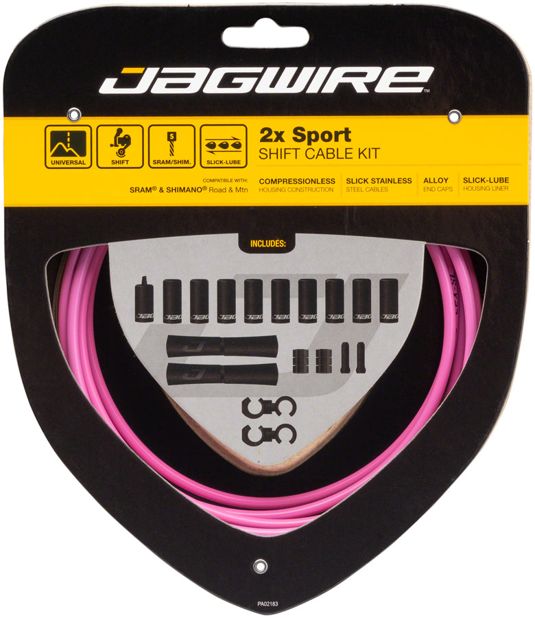 Load image into Gallery viewer, Jagwire 2x Sport Shift Cable Kit SRAM/Shimano Pink
