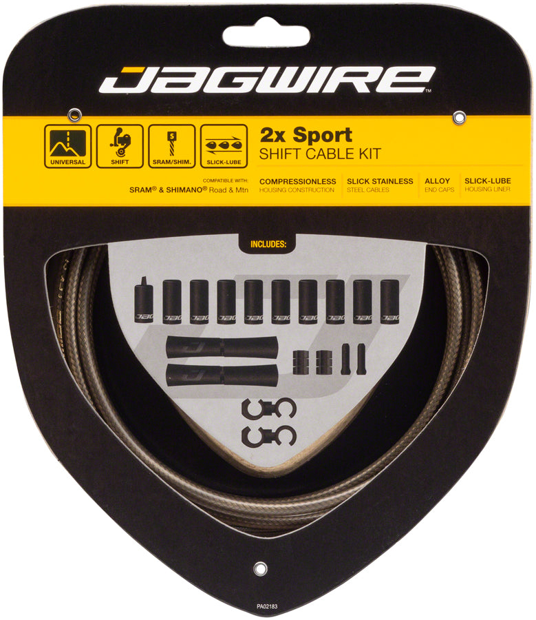 Load image into Gallery viewer, Jagwire 2x Sport Shift Cable Kit SRAM/Shimano Carbon Silver
