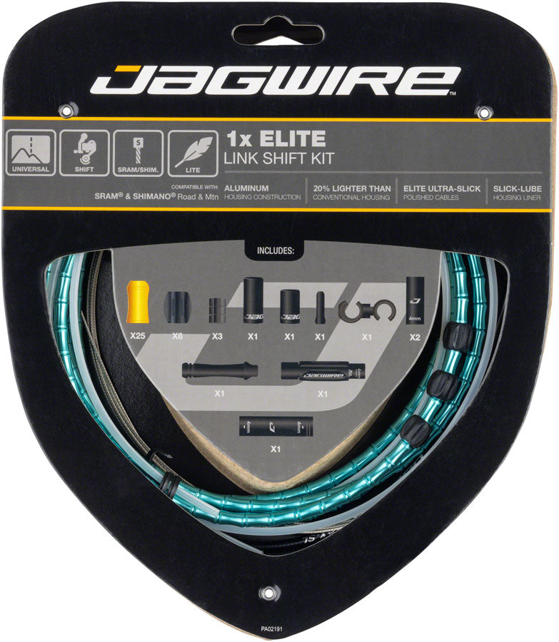 Load image into Gallery viewer, Jagwire 1x Elite Link Shift Cable Kit - SRAM/Shimano Polished Ultra-Slick Cables Ltd. Celeste
