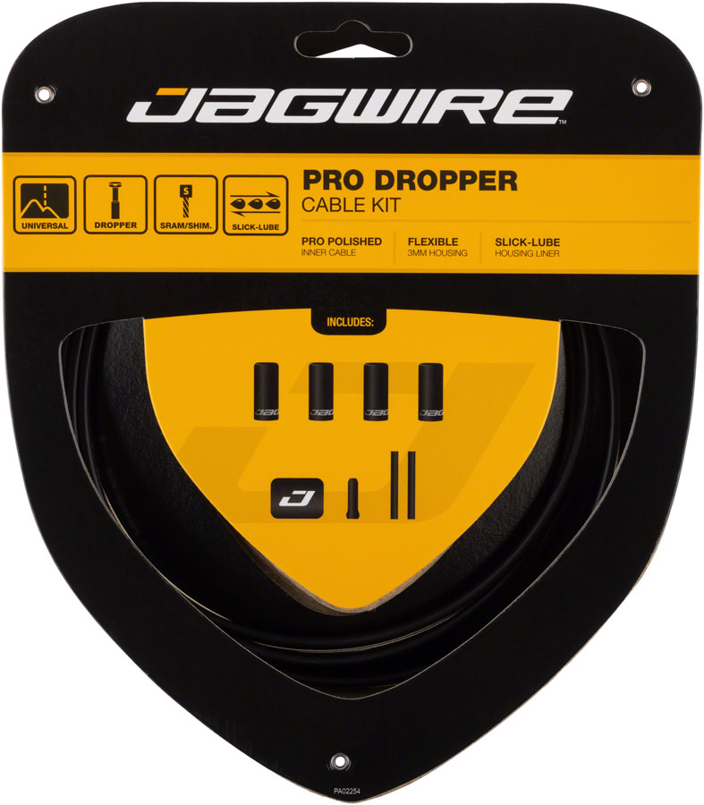 Load image into Gallery viewer, Jagwire Pro Dropper Cable Kit with 3mm Housing and Polished Cables Black
