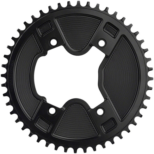 Wolf Tooth Aero 110 Asymmetric BCD Chainring - 46t 110 Asymmetric BCD 4-Bolt Drop-Stop ST For Shimano GRX 800 Series BLK