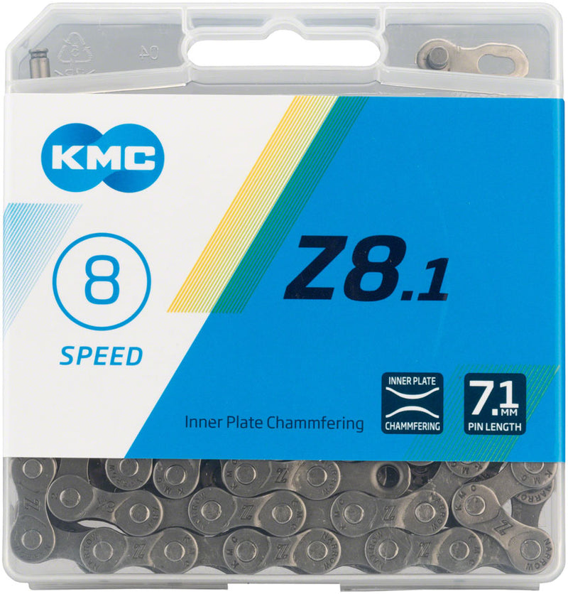 Load image into Gallery viewer, KMC Z8.1 Chain - 8-Speed 116 Links Silver/Gray
