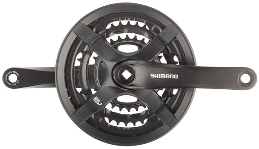 Shimano Tourney FC-TY501 Crankset - 170mm 6/7/8-Speed 42/34/24t Riveted Square Taper JIS Spindle Interface BLK