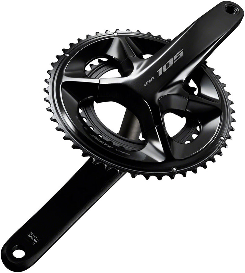 Load image into Gallery viewer, Shimano 105 FC-R7100 Crankset - 170mm 12-Speed 52/36t 110 Asymmetric BCD Hollowtech II Spindle Interface BLK

