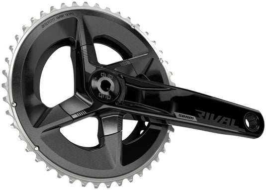 SRAM Rival AXS Crankset - 160mm 12-Speed 46/33t 107 BCD DUB Spindle Interface BLK