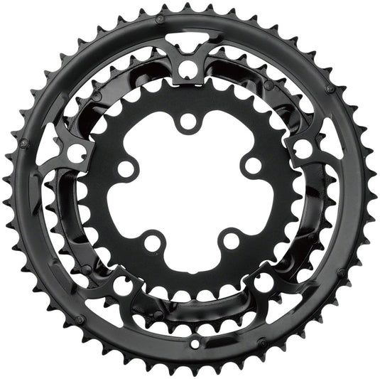 Samox 323ASS Chainring Set - 50/39/30t 130/74 BCD Aluminum Outer Ring Steel Middle/Inner Ring BLK
