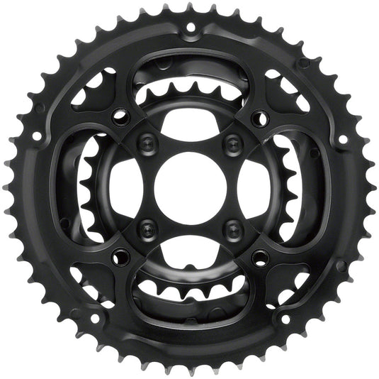 Samox 338ASS Chainring Set - 48/36/28t 104/64 BCD Aluminum Outer Ring Steel Middle/Inner Ring BLK