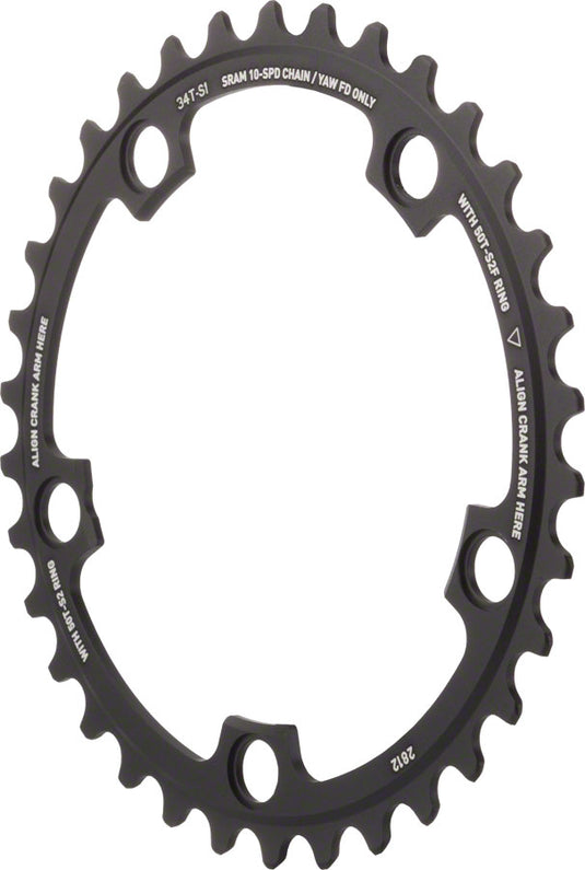 SRAM Red Yaw 34T 10-Speed 110mm Chainring Use with 50T