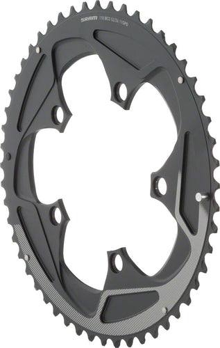 SRAM 52 Tooth 11-Speed 110mm BCD Yaw Chainring BLK Silver Trim Use 36 38T