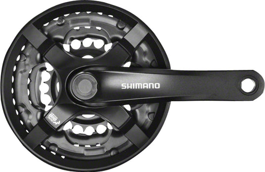 Shimano Tourney FC-TY501 Crankset - 170mm 6/7/8-Speed 48/38/28t Riveted Square Taper JIS Spindle Interface BLK