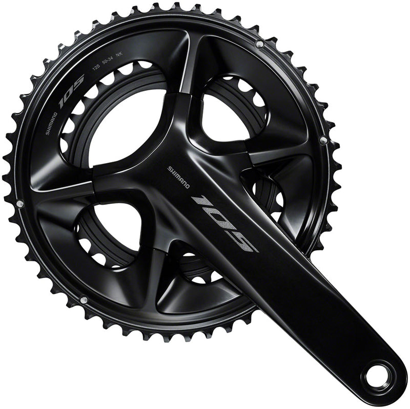 Load image into Gallery viewer, Shimano 105 FC-R7100 Crankset - 165mm 12-Speed 50/34t 110 Asymmetric BCD Hollowtech II Spindle Interface BLK
