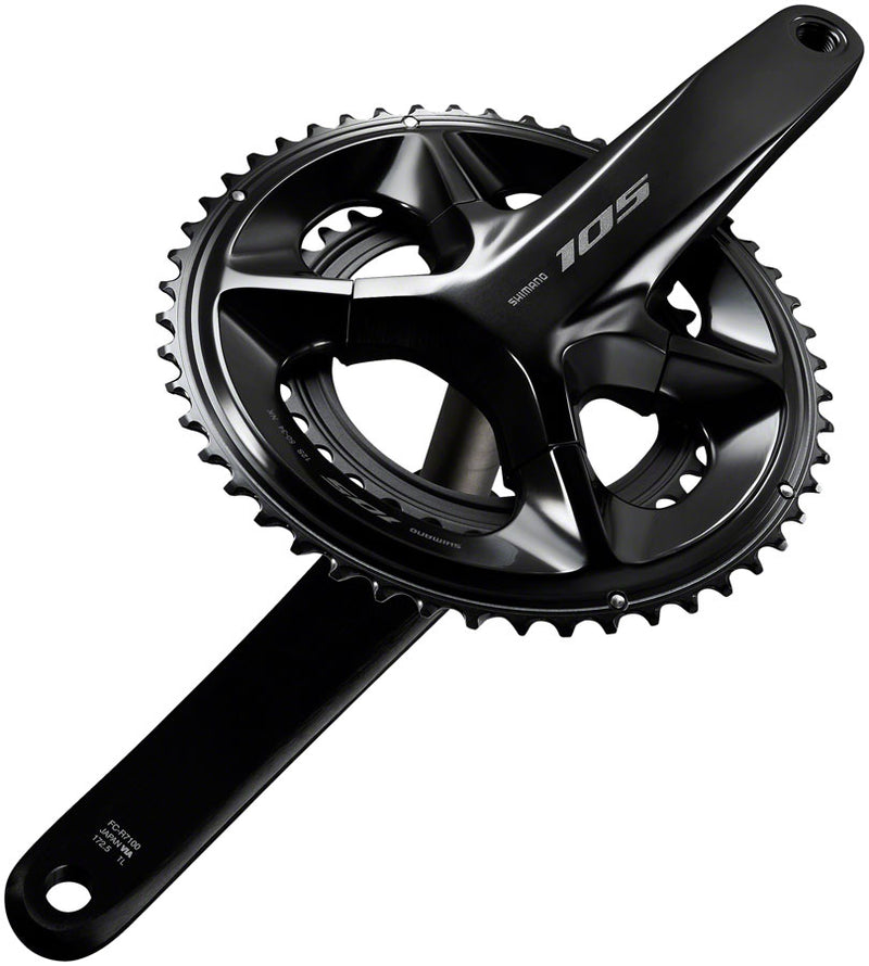 Load image into Gallery viewer, Shimano 105 FC-R7100 Crankset - 175mm 12-Speed 50/34t 110 Asymmetric BCD Hollowtech II Spindle Interface BLK
