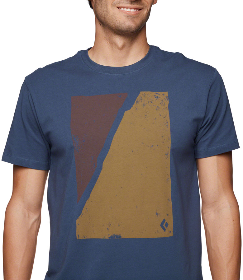 Load image into Gallery viewer, Black Diamond Block Print Mountain Tee - Ink Blue Mens Small
