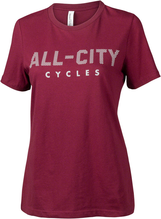 All-City Logowear Womens T-shirt - Maroon Gray Large