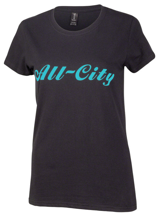 All City Womens Logowear T-Shirt - Black Teal Large
