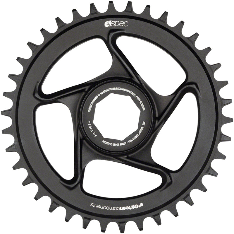 Load image into Gallery viewer, e*thirteen e*spec Aluminum Direct Mount Chainring 38t for Brose S Mag Black
