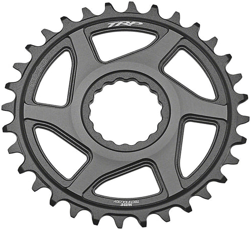 TRP CR-M9050 Boost Direct Mount Chainring - 30t 12-Speed CINCH Mount 3mm Offset 7075-T6 Aluminum Sandblasted BLK/Space Gray