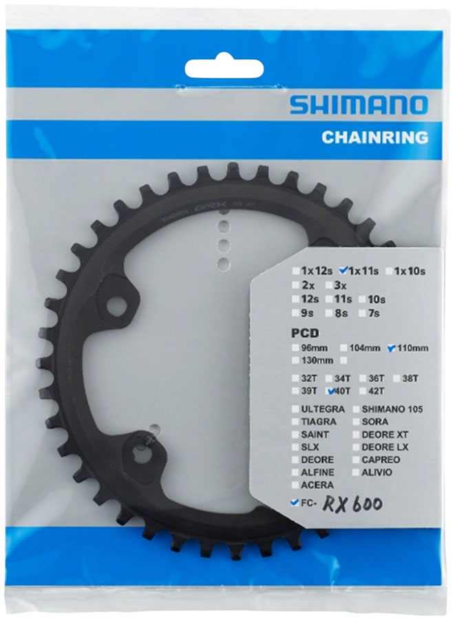 Load image into Gallery viewer, Shimano FC-RX600-1 Chainring - 40t 110mm BCD For 1x11 Black
