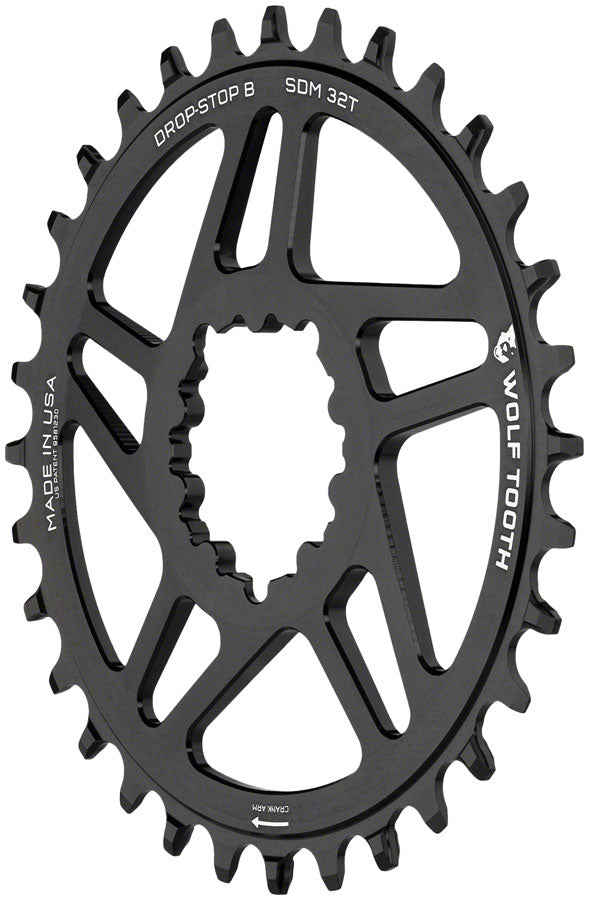 Load image into Gallery viewer, Wolf Tooth Direct Mount Chainring - 36t SRAM Direct Mount Drop-Stop B For SRAM 3-Bolt Boost Cranks 3mm Offset BLK
