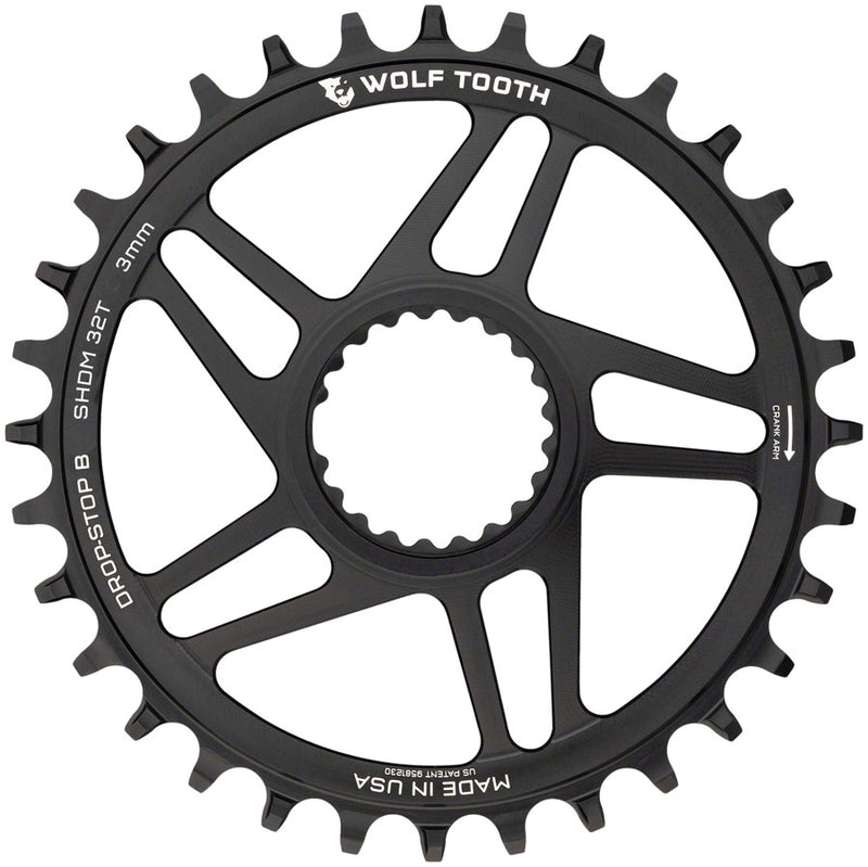 Load image into Gallery viewer, Wolf Tooth Direct Mount Chainring - 32t Shimano Direct Mount Drop Stop B Boost 3mm Offset BLK
