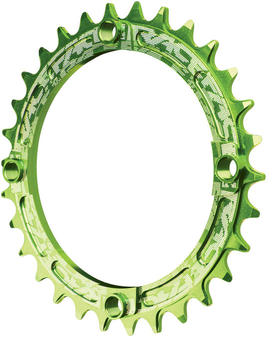RaceFace Narrow Wide Chainring: 104mm BCD 30t Green