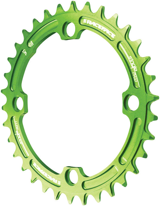 RaceFace Narrow Wide Chainring: 104mm BCD 36t Green