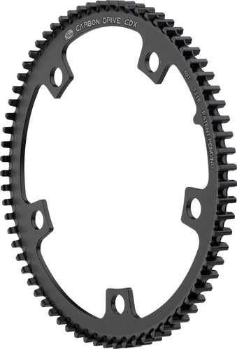 Gates Carbon Drive CDX CenterTrack Front Belt Drive Ring - 69t 5-Bolt 130mm BCD BLK For Tandems