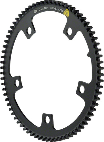Gates Carbon Drive CDX CenterTrack Front Belt Drive Ring - 74t 5-Bolt 130mm BCD BLK For Tandems